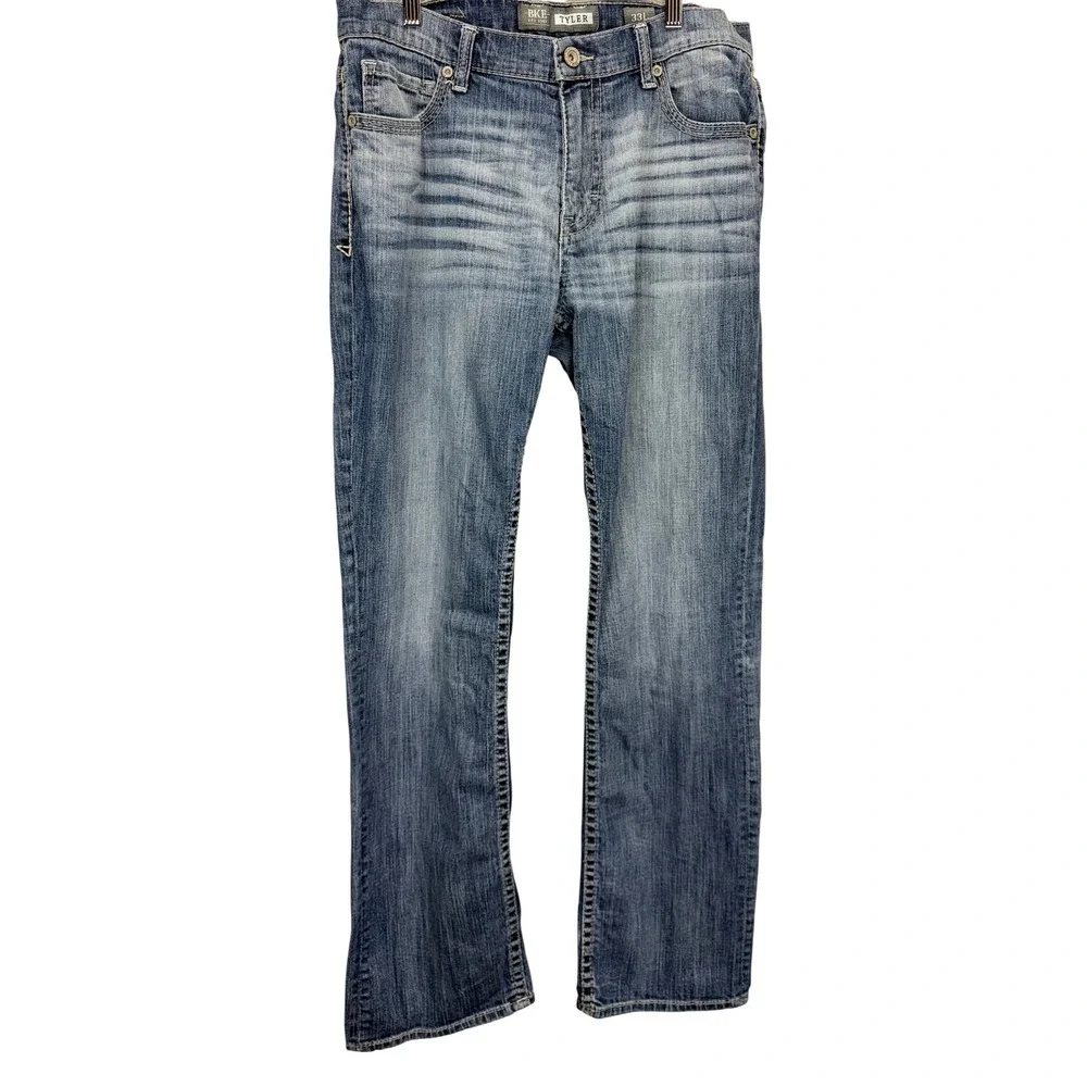 BKE Tyler Straight Leg Relaxed Fit Jeans Blue Mens Size 33L Y2K Western Skater